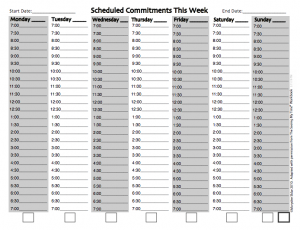 Scheduled weekly commitments handouts